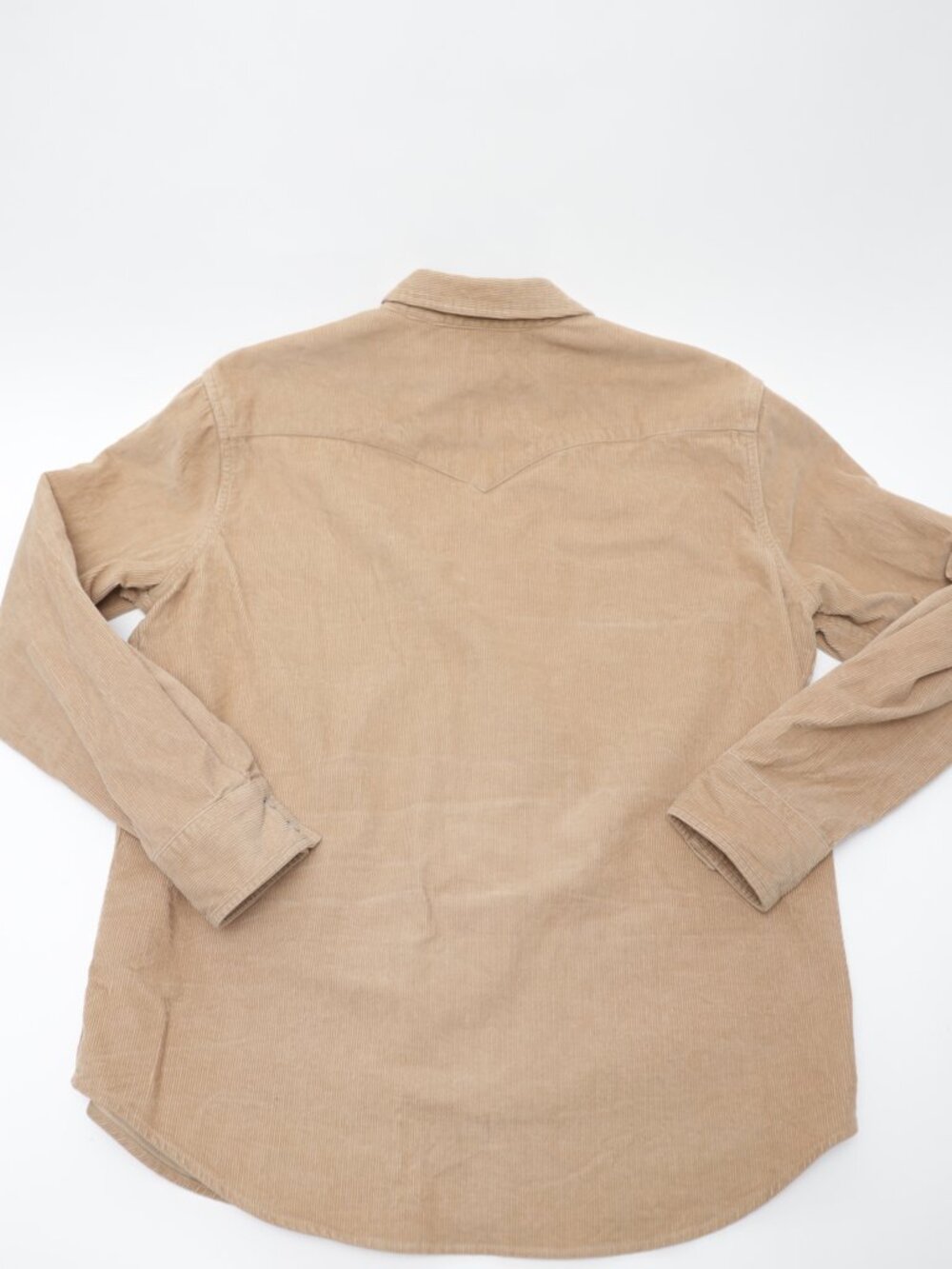 Levi's Standard Fit Tan Corduroy Western Pearl Snap Button Down Shirt Large - Picture 3 of 4
